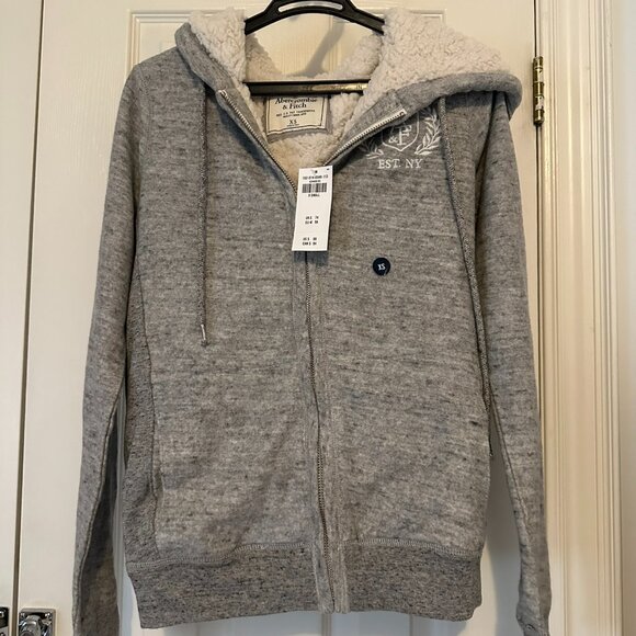 ABERCROMBIE & FITCH fleeced full zipped hoodie xs- new with tag - Picture 2 of 4